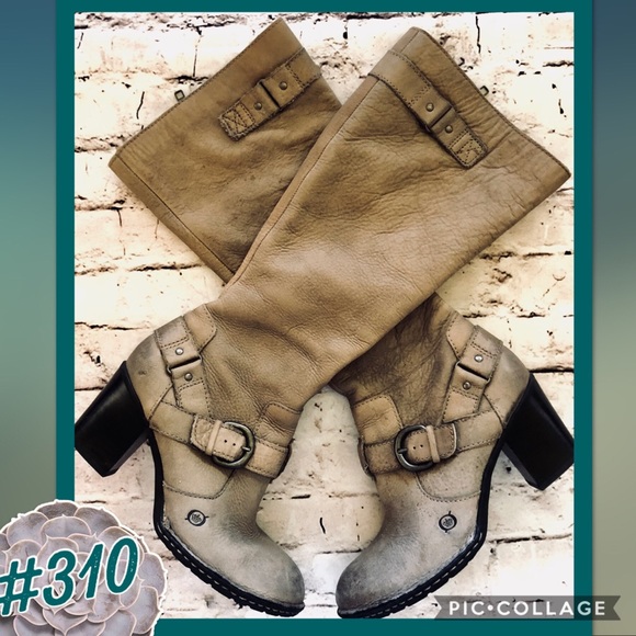 🚫🆂🅾🅻🅳🚫Born Leather Sz8.5 Calf-High Zippered - Picture 2 of 8